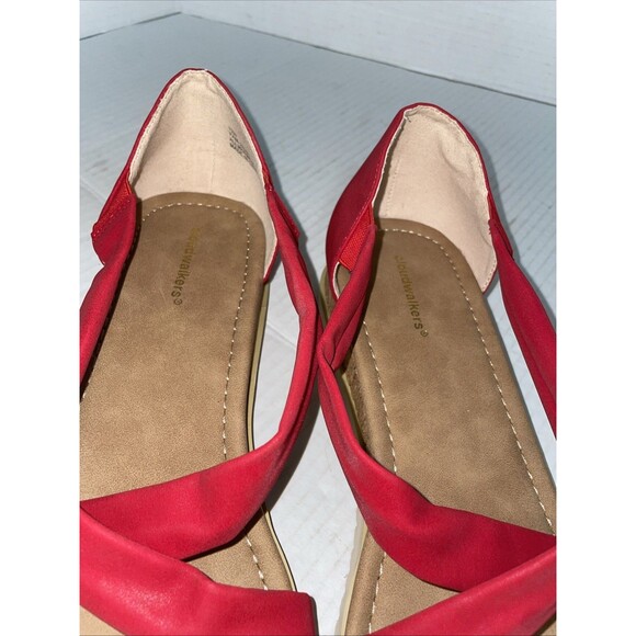 Cloudwalkers Sandals Women’s 12W‎ Red Comfort Walking Shoes Summer Travel Casual - Picture 12 of 14